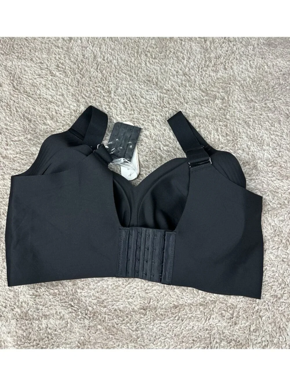 OEAK Womens Wireless Jelly Comfort Bra Black XL Padded Seamless Adjustable Strap